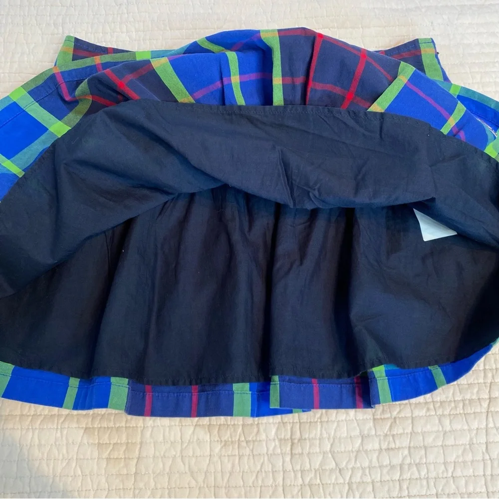 Hollister Y2K School Girl Blue Cotton Plaid Pleated Skirt Size 3 Academia